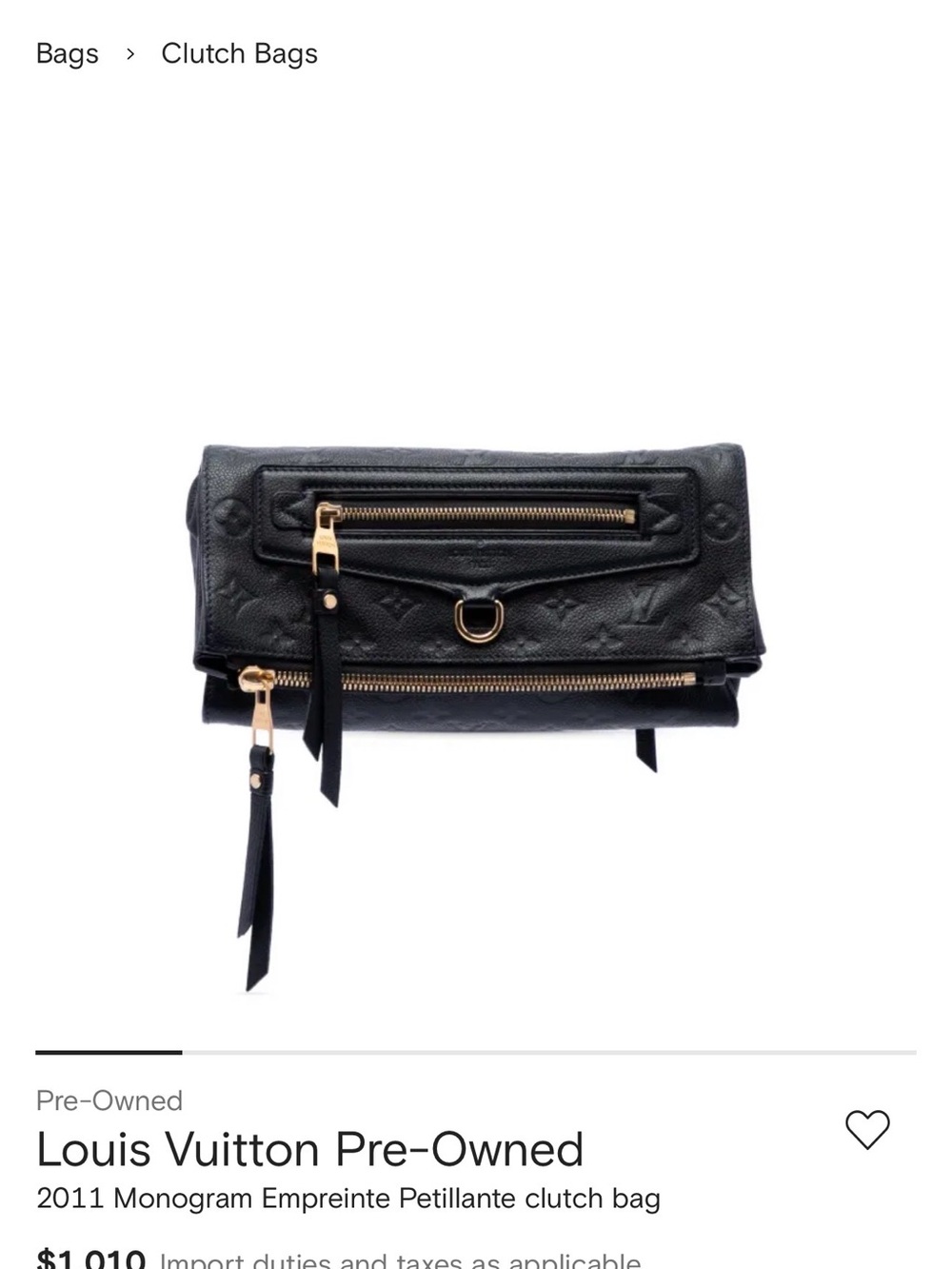 Authentic Louis Vuitton Navy Clutch